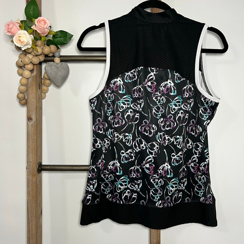 PGA Tour Airflux 1/4 Zip Sleeveless Golf Tank Black‎ Multicolor Size Medium - Picture 4 of 8